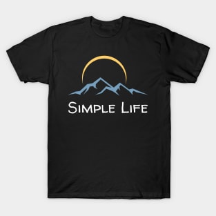 Simple Life - Moon Over Mountains T-Shirt